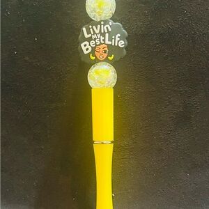 Yellow Pen with Fun Topper